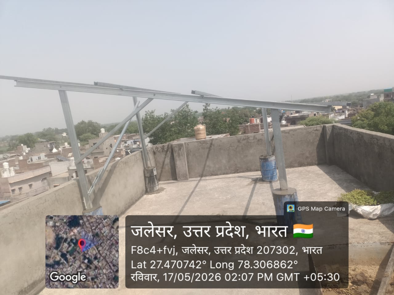 Jalesar solar structure installation